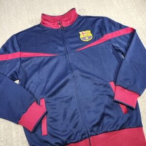 FC Barcelona Track Jacket Men Small Full Zip Icon Sports Soccer Football